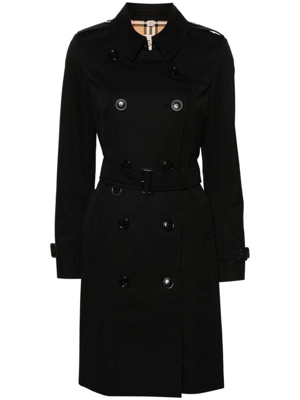 Burberry Gabardine Weave Trench Coat — Black