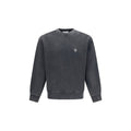 Maison Kitsuné Fox Head-Embroidered Cotton Sweatshirt — Gray
