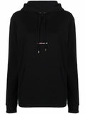 Sudadera con Capucha Estampada con el Logo de Saint Laurent — Negra