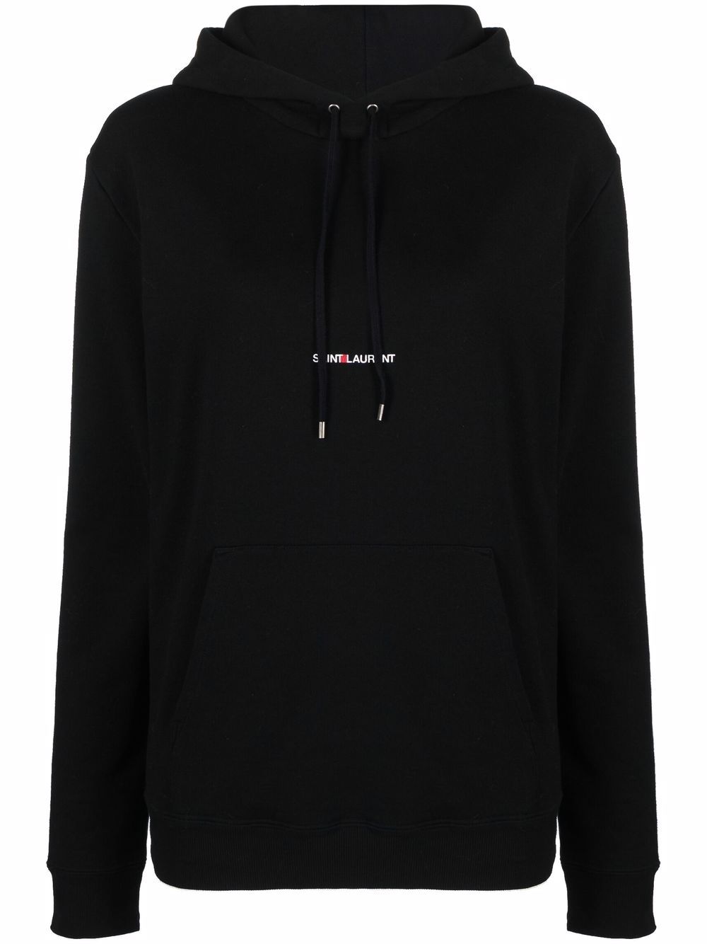 Saint Laurent Logo Print Hoodie — Black