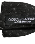 Dolce & Gabbana Diamond Pattern Silk Bow Tie — Black