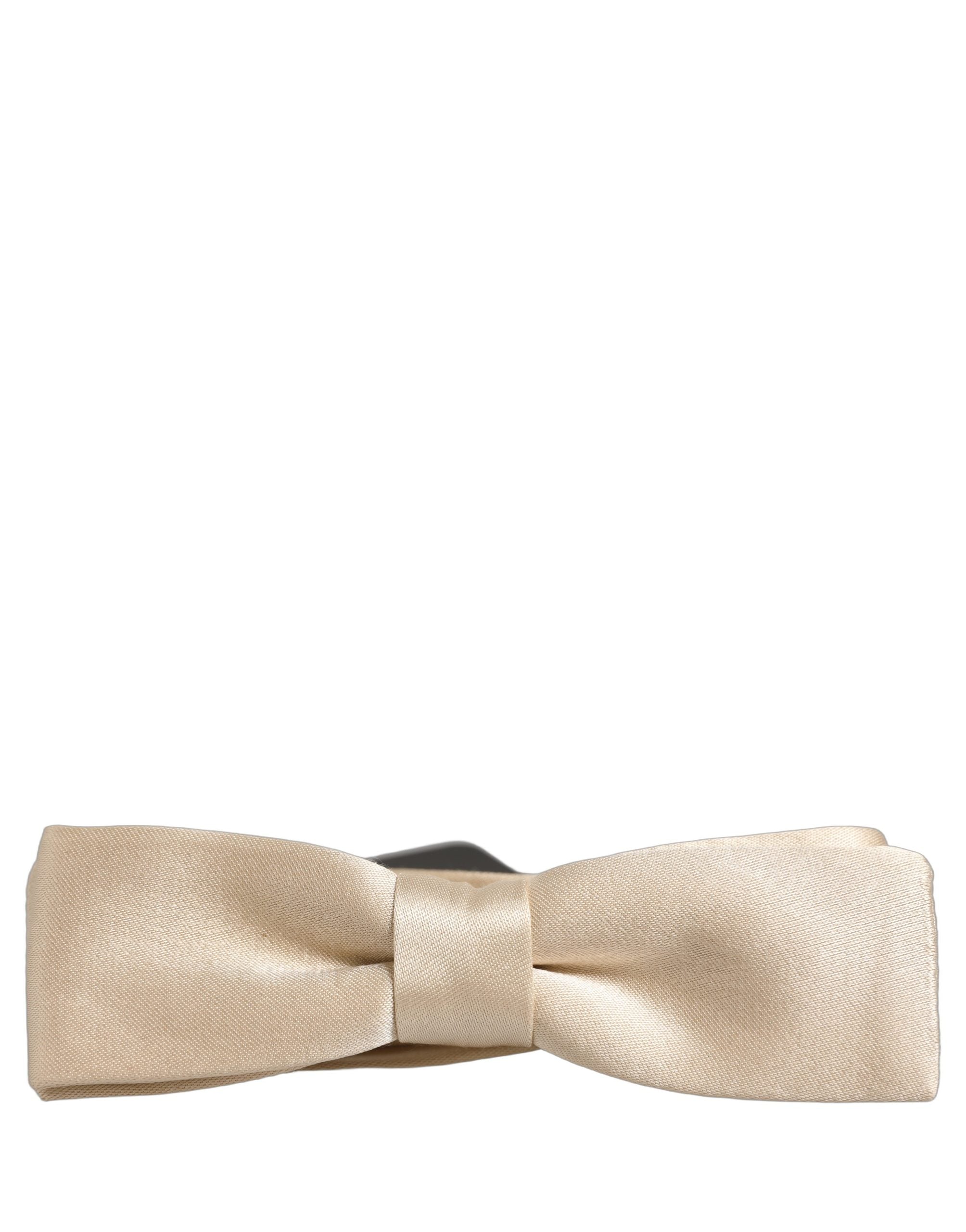 Dolce & Gabbana Silk Bow Tie — Beige