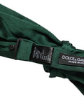 Dolce & Gabbana Silk Pre-Tied Bow Tie — Green