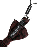 Dolce & Gabbana Silk Floral Bow Tie — Maroon