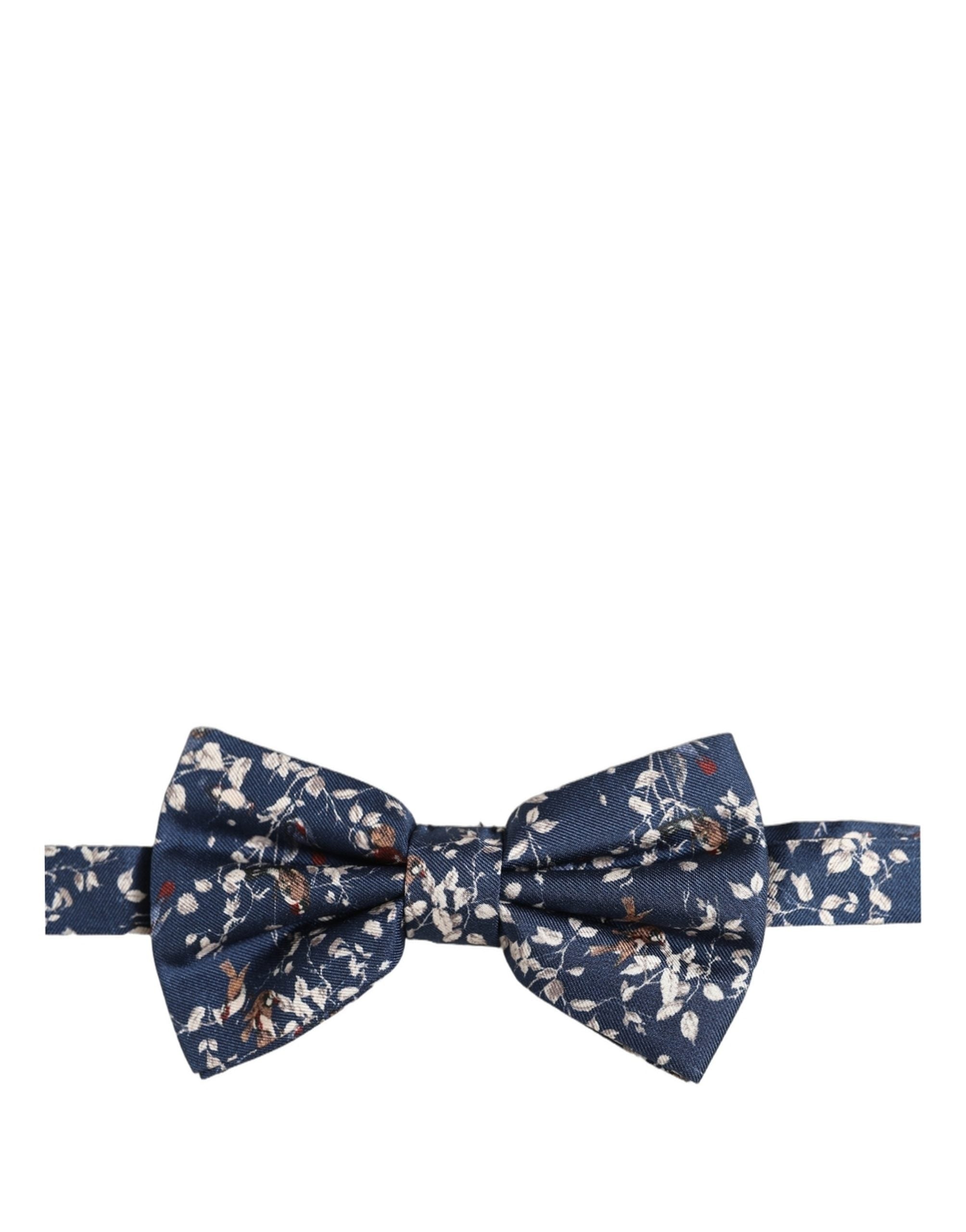 Dolce & Gabbana Floral Silk Bow Tie — Navy