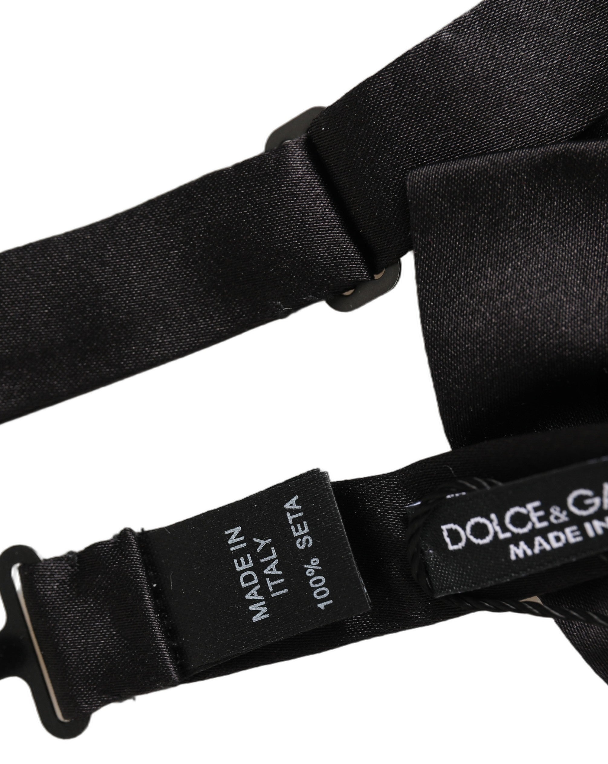 Dolce & Gabbana Adjustable Silk Bow Tie — Black