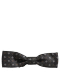 Dolce & Gabbana Geometric Silk Bow Tie — Gray