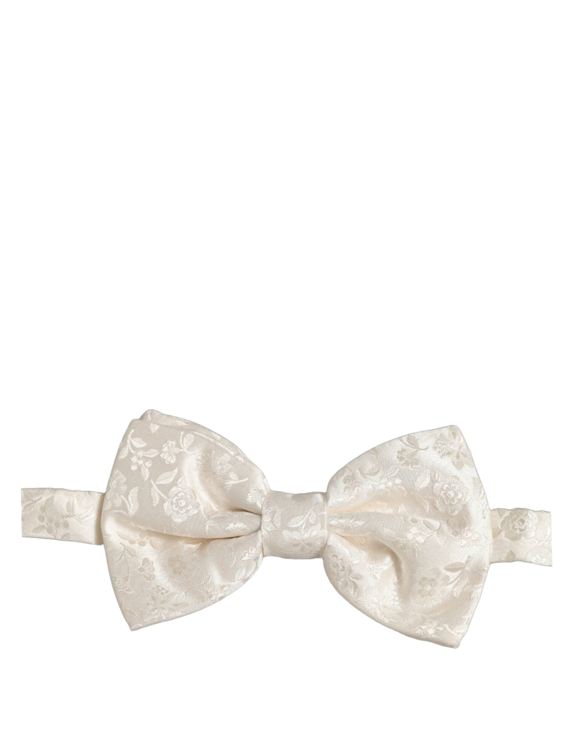 Dolce & Gabbana Floral Silk Bow Tie — White