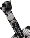 Dolce & Gabbana Silk Circle-Pattern Bow Tie — Black