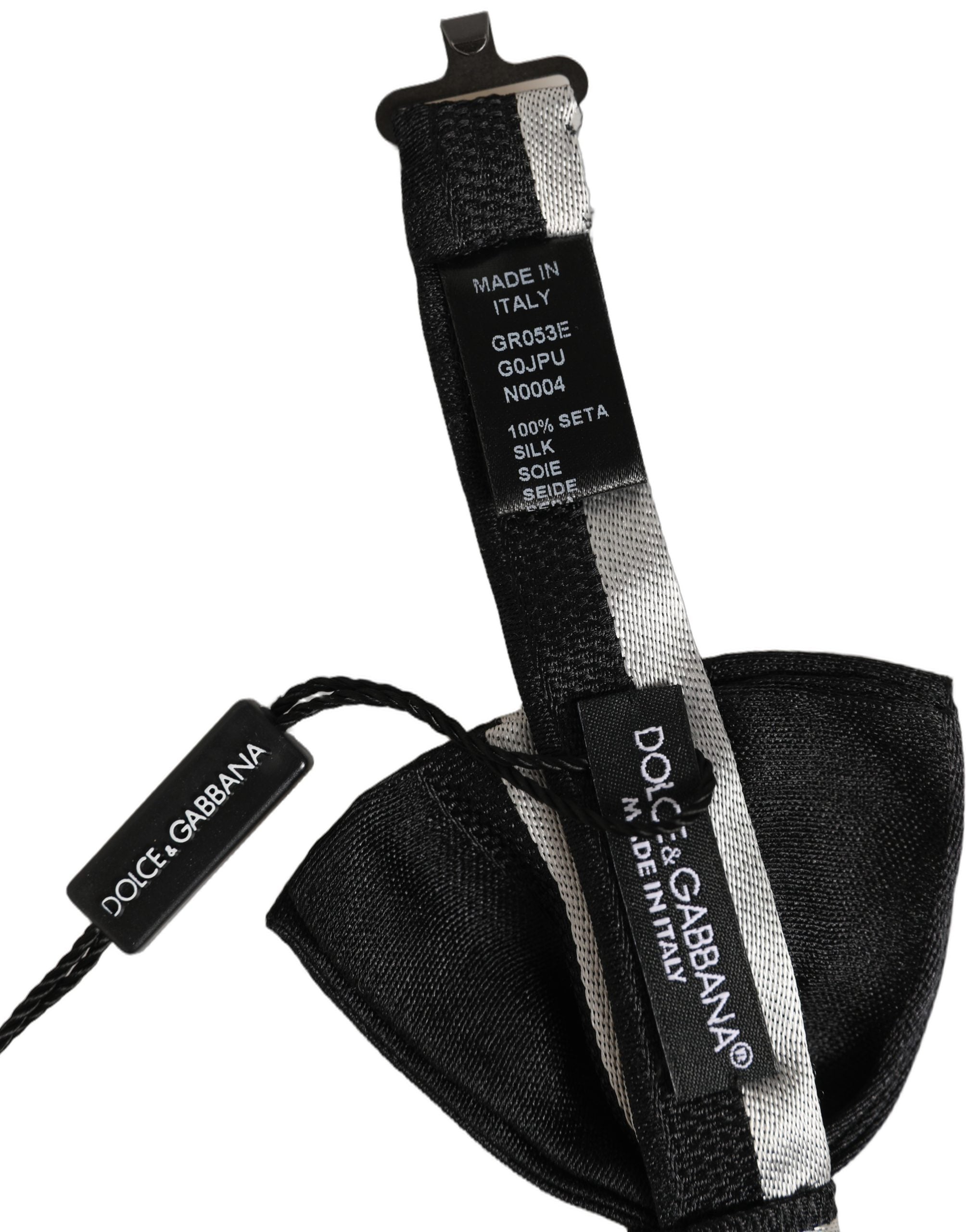Dolce & Gabbana Silk Adjustable Bow Tie — Black