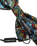 Dolce & Gabbana Sicilian Stained-Glass Silk Bow Tie — Multicolor