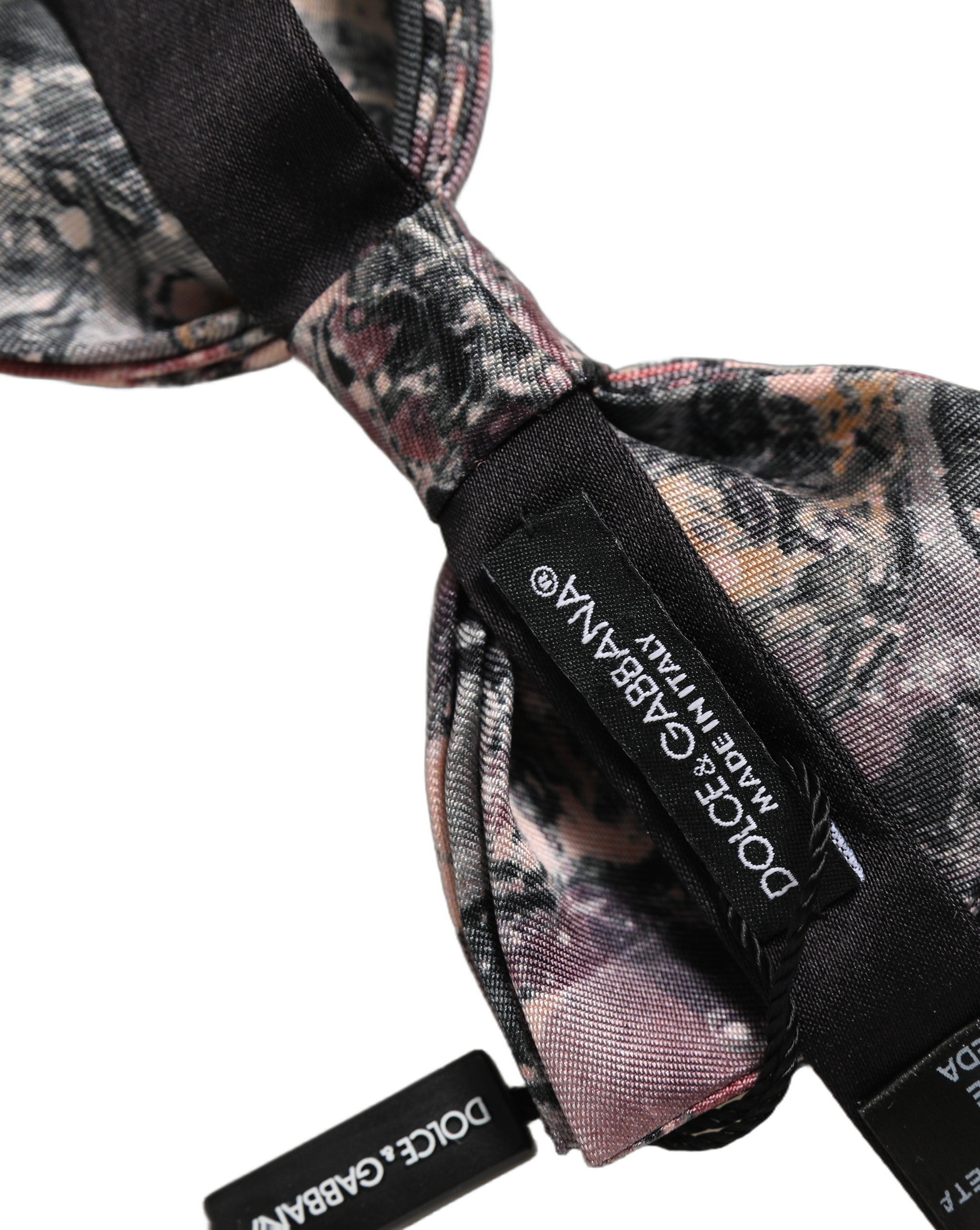 Dolce & Gabbana Silk Marble Bow Tie — Multicolor