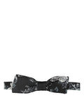 Dolce & Gabbana Floral Silk Bow Tie — Black