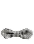 Dolce & Gabbana Polka Dot Silk Bow Tie — Silver