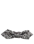 Dolce & Gabbana Abstract Leaf Silk Bow Tie — Gray