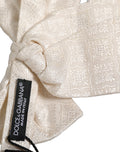 Dolce & Gabbana Jacquard Silk Bow Tie — White