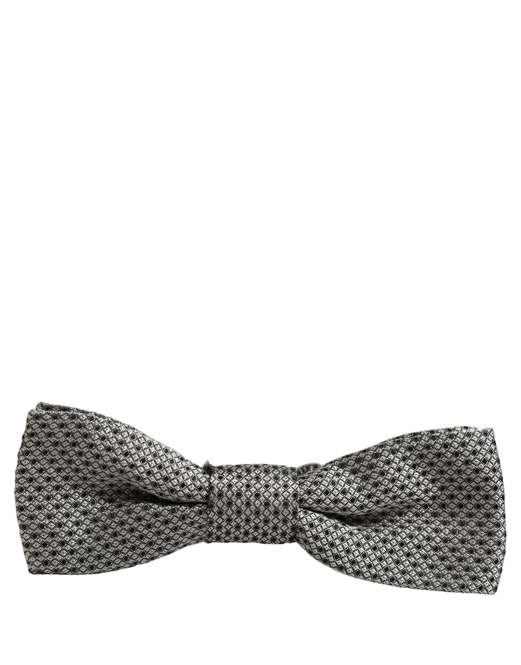 Dolce & Gabbana Silk Jacquard Bow Tie — Gray