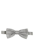 Dolce & Gabbana Polka Dot Silk Bow Tie — Gray