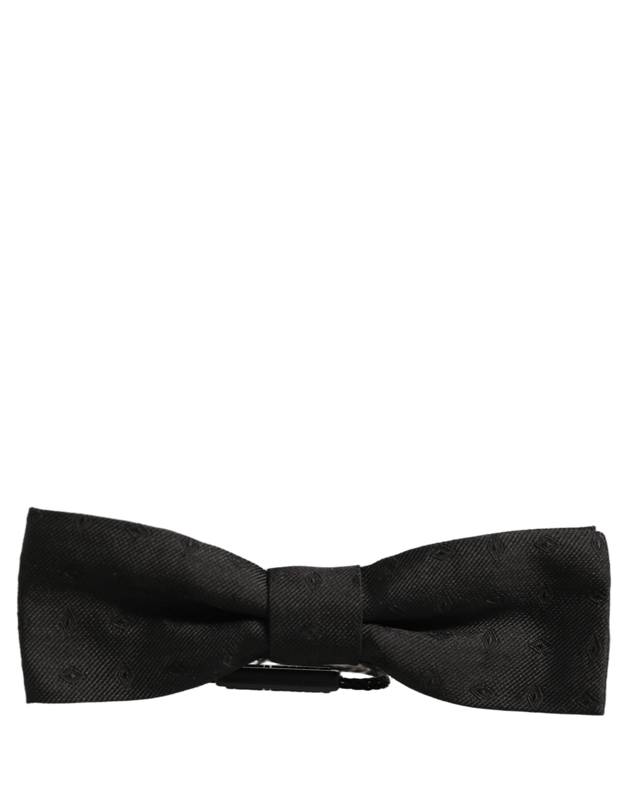 Dolce & Gabbana Silk Adjustable Neck Bow Tie — Black
