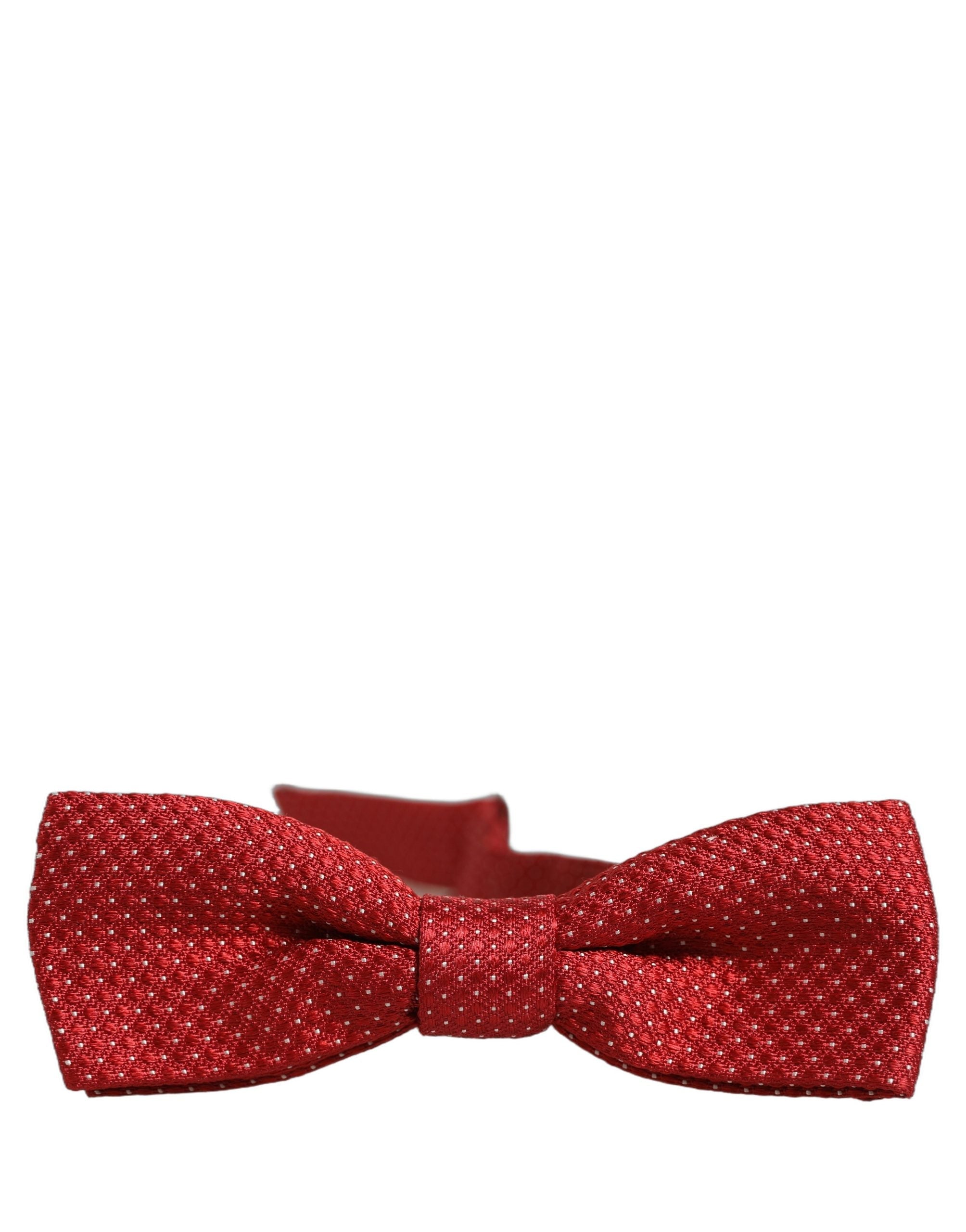 Dolce & Gabbana Polka Dot Silk Bow Tie — Red