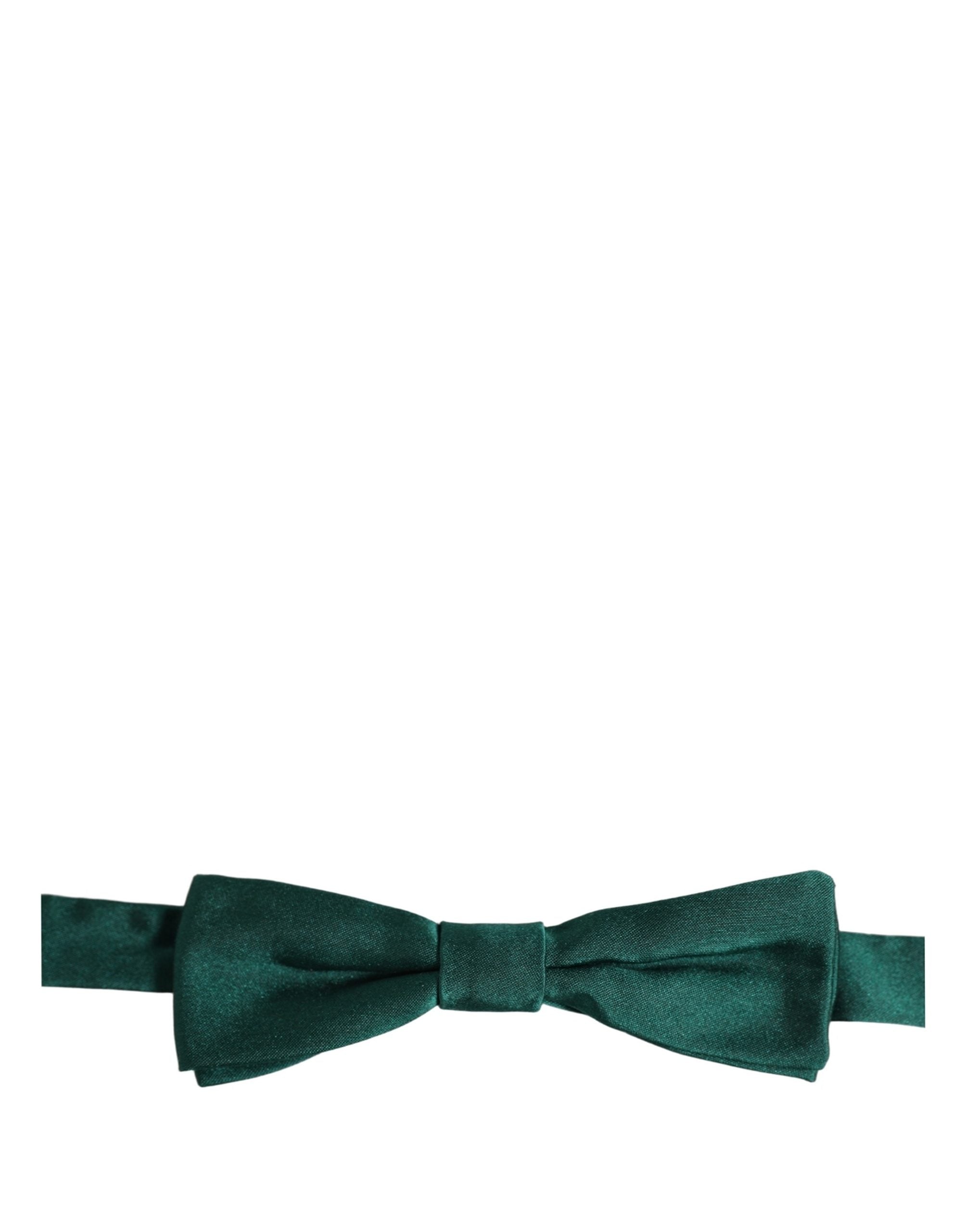 Dolce & Gabbana Silk Adjustable Neck Bow Tie — Green