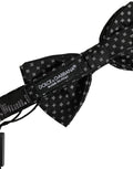 Dolce & Gabbana Silk Patterned Bow Tie — Black