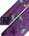 Dolce & Gabbana Animal-Embroidered Silk Necktie — Purple