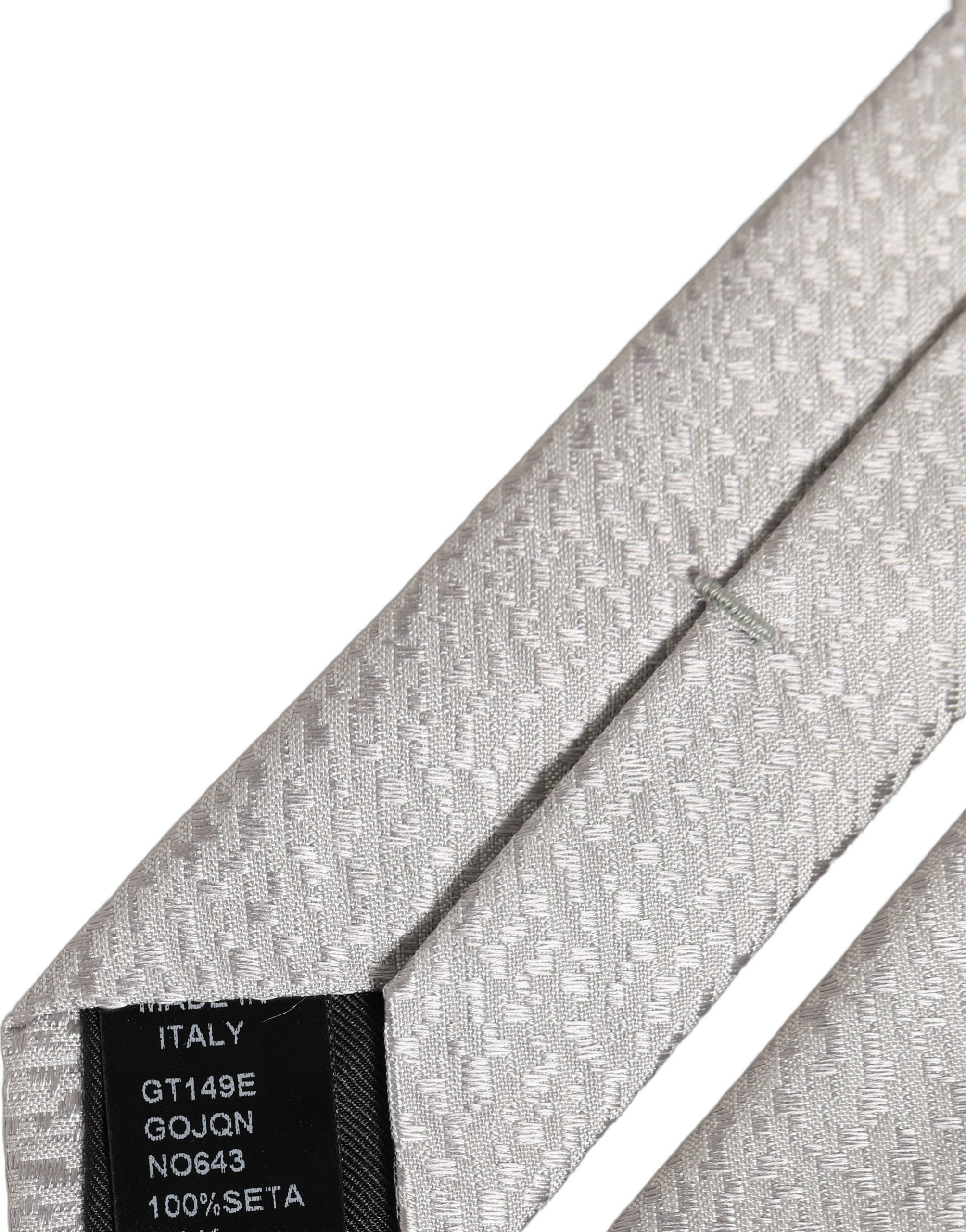 Dolce & Gabbana Silk Textured Necktie — Gray