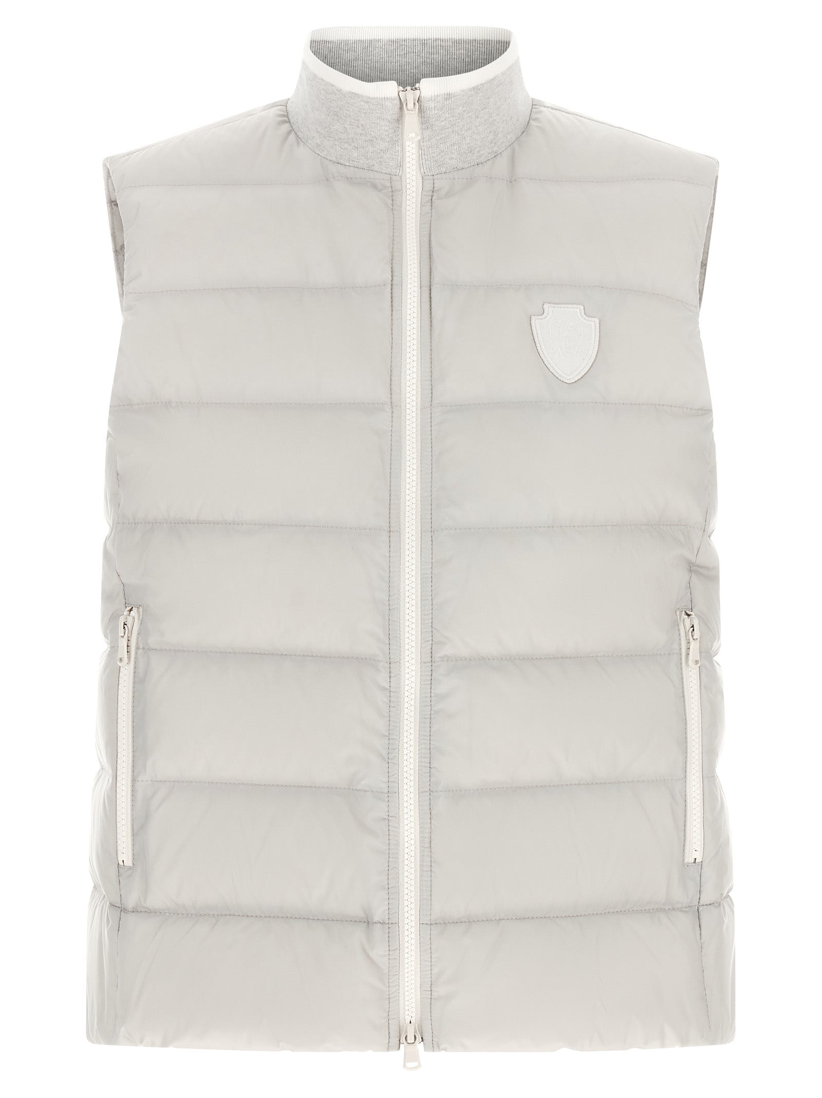 Brunello Cucinelli Quilted Nylon Vest — Gray