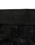 Black All Over Logo Print Sheer Pantyhose Underwear Cotton Nylon Elastane Clothing