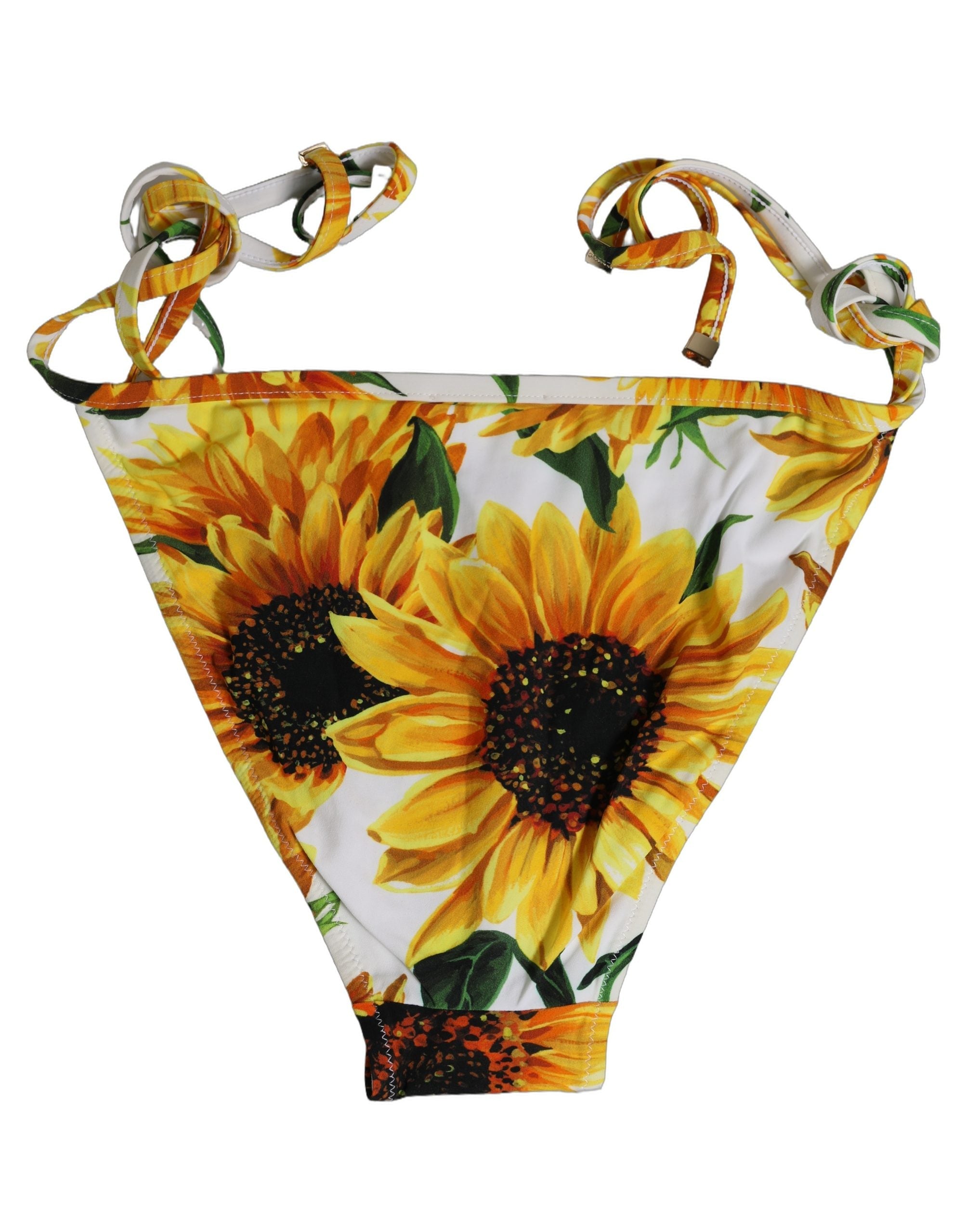 Dolce & Gabbana Sunflower-Print Bikini Bottom — White