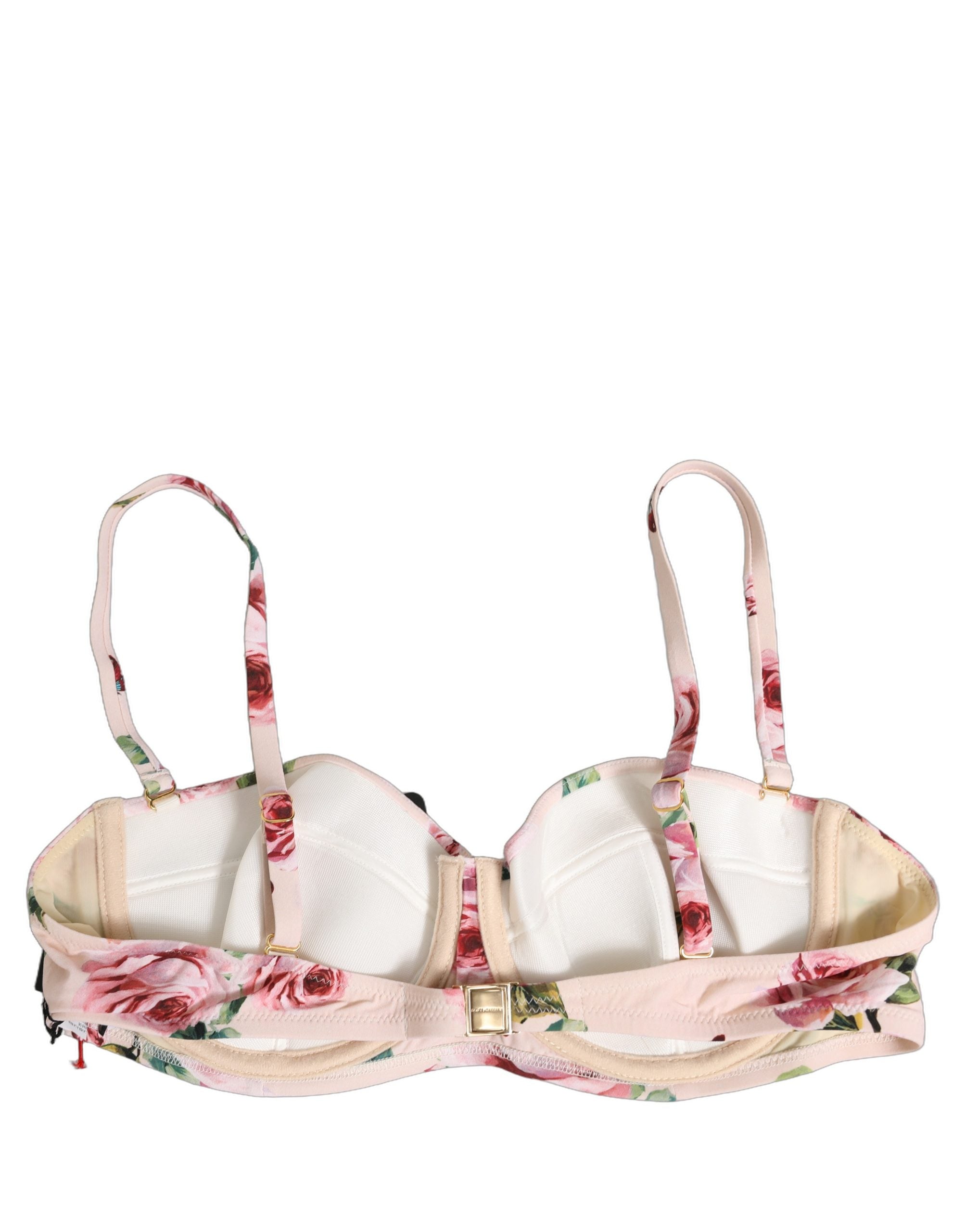 Dolce & Gabbana Floral-Print Underwire Bikini Top — Pink