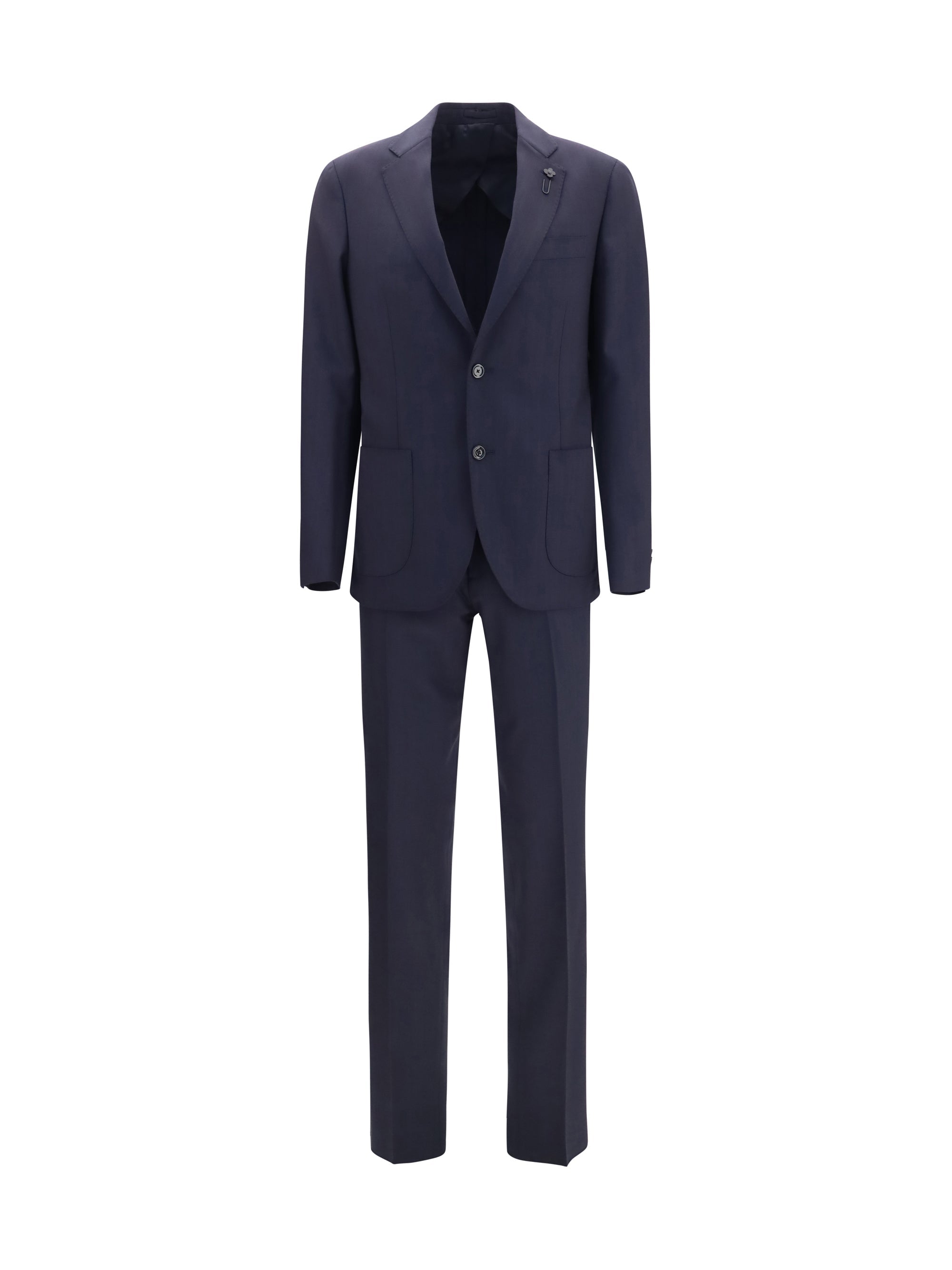 Lardini Wool-Blend Tailored Pant Suit — Navy