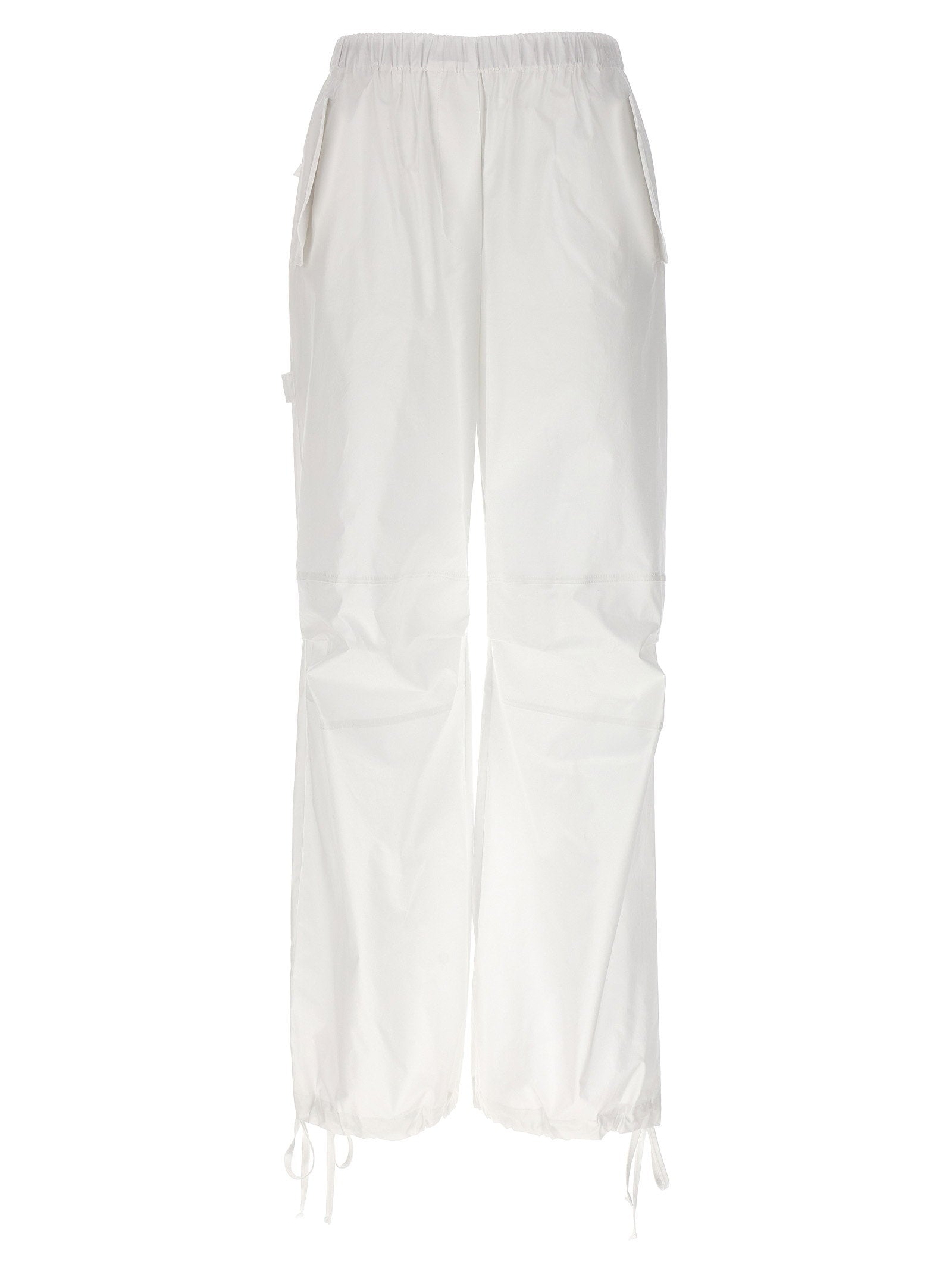 Nude Cotton Poplin Cargo Trousers — White