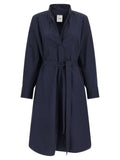 Nude Cotton Poplin Chemisier Dress — Navy