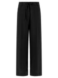 Nude Viscose Drawstring Trousers — Black