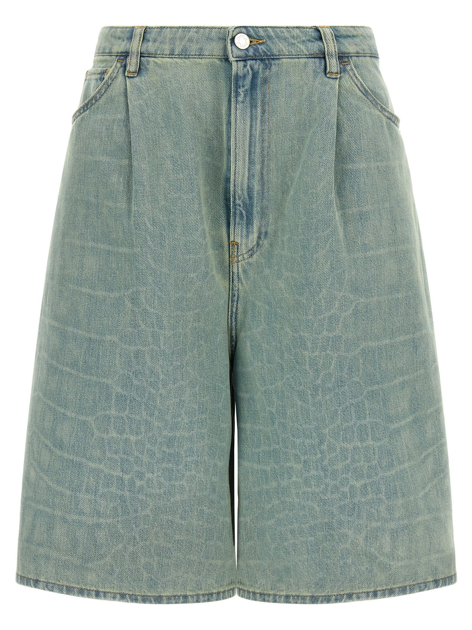 Nude Bermuda Shorts — Green