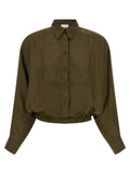 Nude Viscose Oversized Shirt — Olive