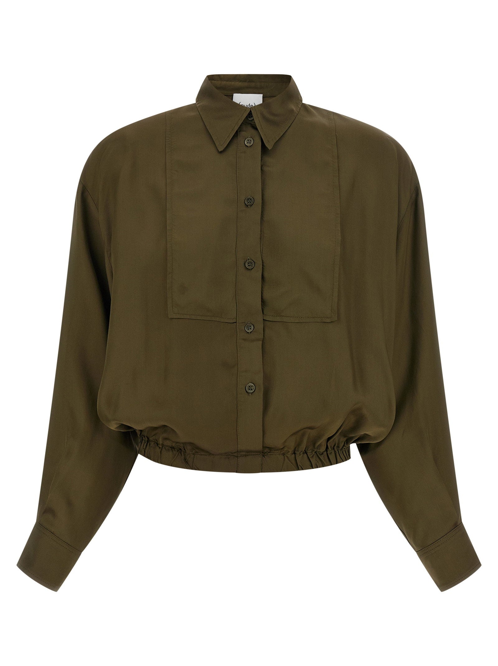 Nude Viscose Oversized Shirt — Olive