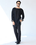 Chessboard Boatneck Kurta Set By KYNAH, Luxury Indian Fashion & Bridal Wear