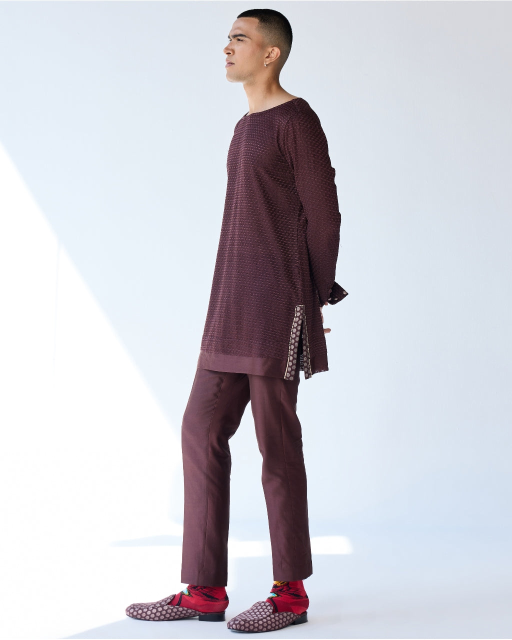 Plum Poppy Kurta Set By KYNAH, Luxury Indian Fashion & Bridal Wear