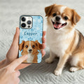 Funda personalizada para iPhone con el nombre de la mascota del perro de dibujos animados Uso diario Aniversario Cumpleaños Regalo para el dueño amante de las mascotas