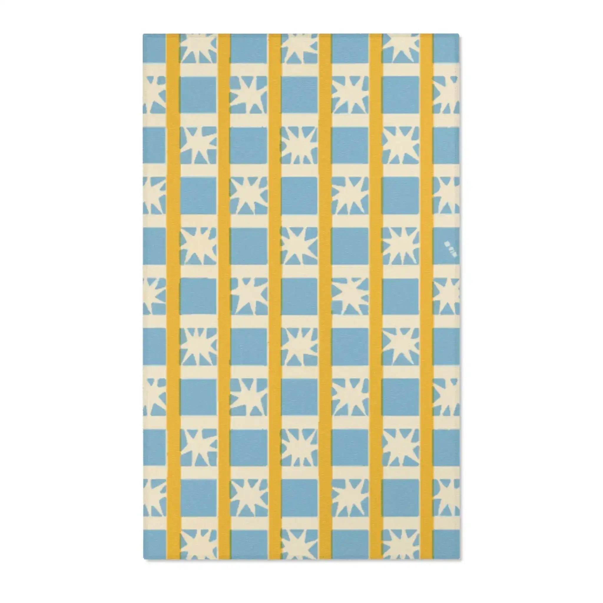 Retro Sunburst Grid Accent Rug
