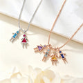 Personalizado 1-7 Niños Colgante Collar con Piedra de Nacimiento Joyería Delicada Aniversario Cumpleaños Regalo para Mamá Abuela
