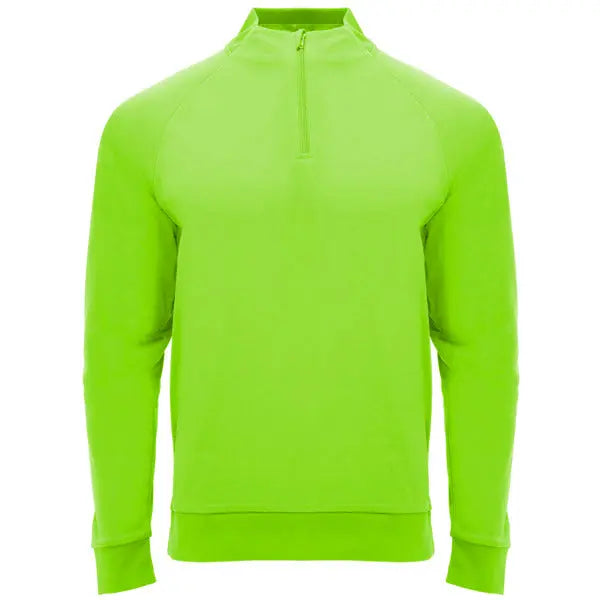 Sudadera de manga ranglán, con Interior perchado, cuello con media cremallera y cubrecosturas de refuerzo en su interior a tono Vetonek