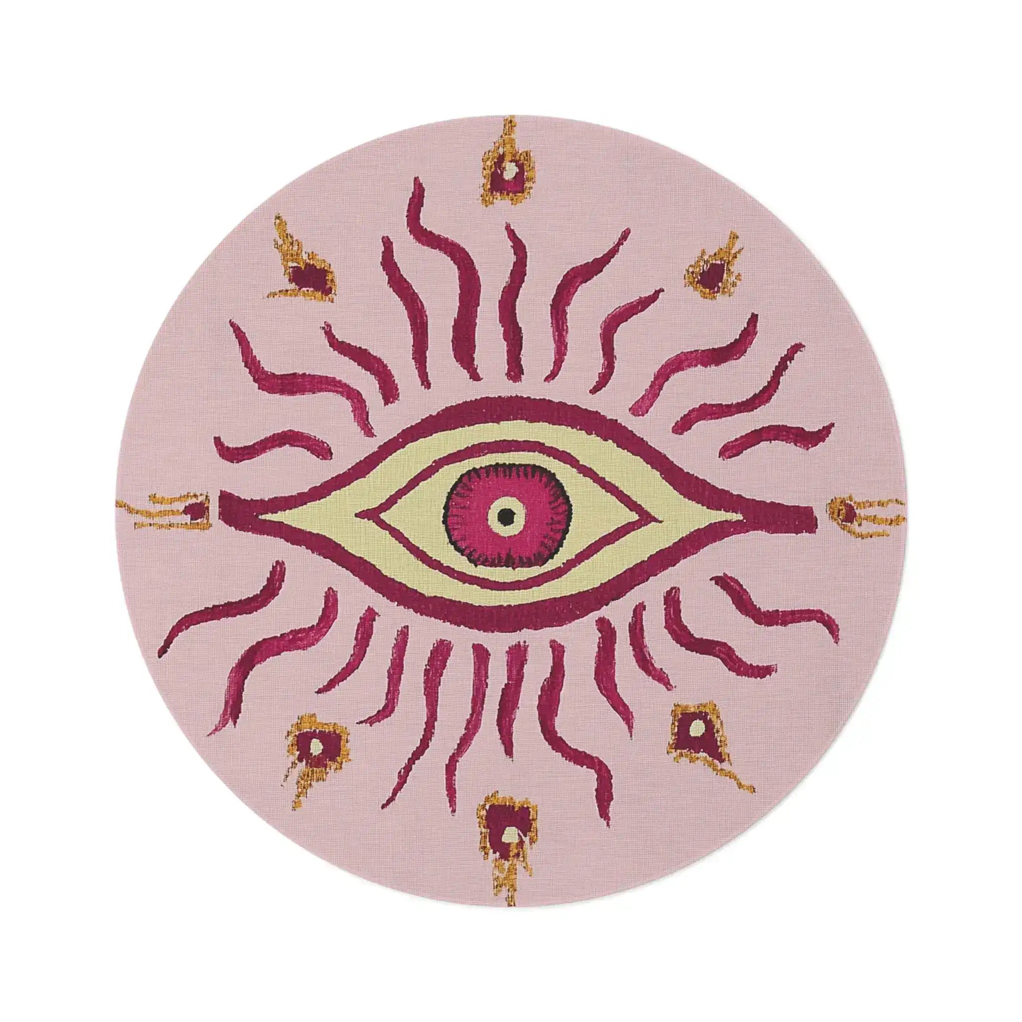 Mystic Eye Pink Round Rug