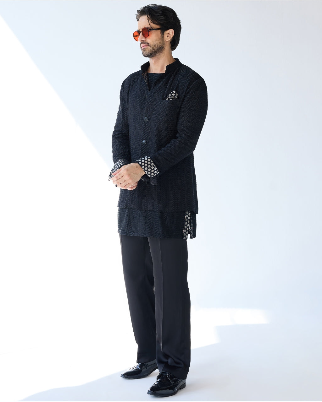 Chessboard Rockstar Bandhgala Set By KYNAH, Luxury Indian Fashion & Bridal Wear