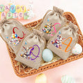 Personalizada lindo conejo de Pascua Inicial bolsa de regalo de caramelo de cordón con el nombre de Pascua Fiesta de Favores Regalo para Niños Niñas