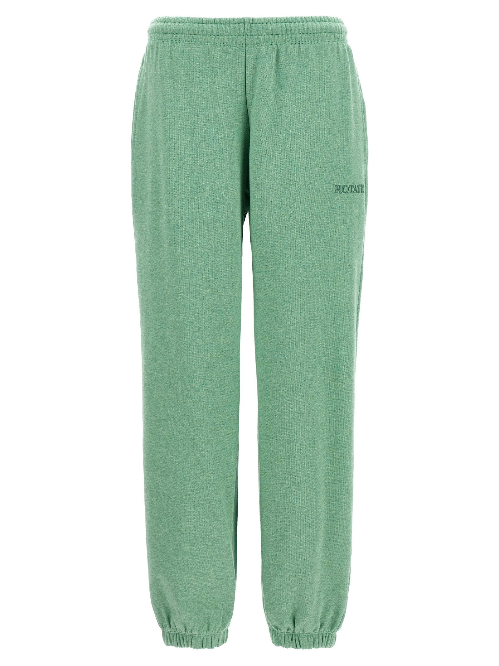 Rotate Birger Christensen Embroidered Logo Cotton Joggers — Green