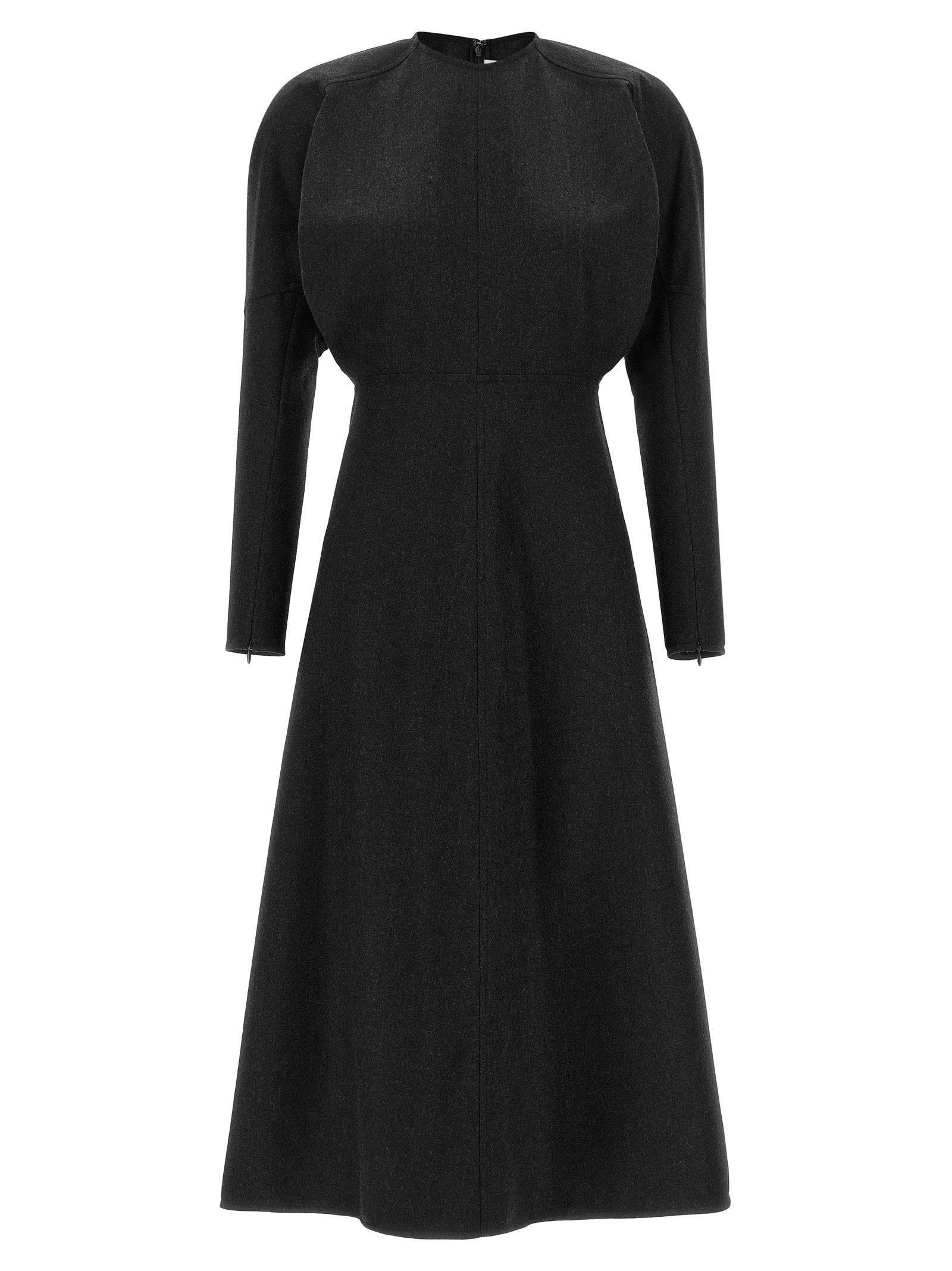Victoria Beckham Dolman-Sleeve Virgin Wool Dress — Black
